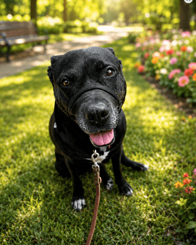Addie, a black rescue dog and Dogs 2nd Chance Dog of the Month.